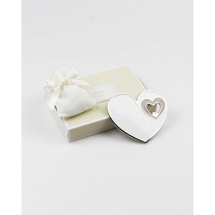 Apribottiglie cuore bianco/beige
