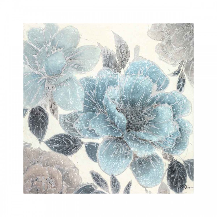 Quadro soggetto fiori Natura Blu cm 80 x 80