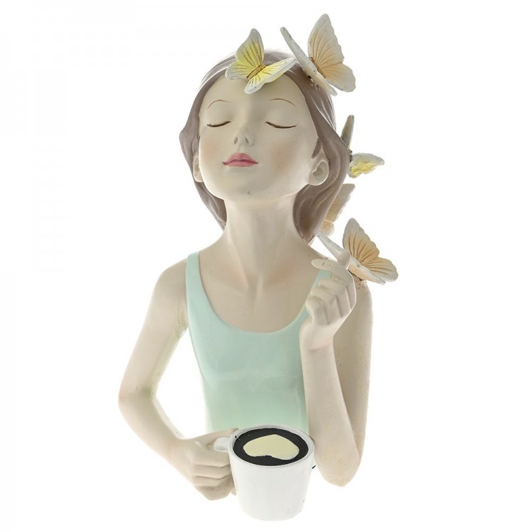 Ragazza IN POLIRESINA CON TAZZA CAFFÈ