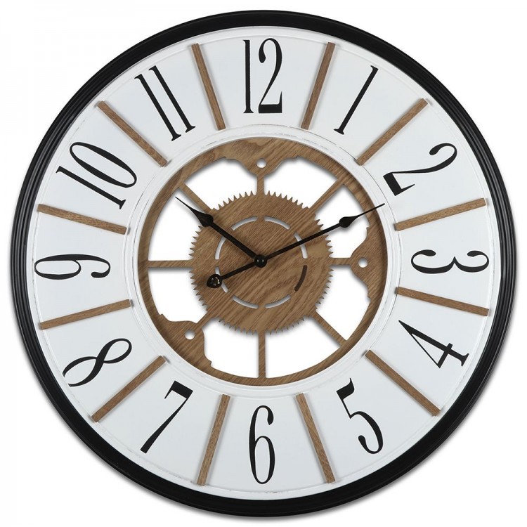 Orologio stile industrial in legno e metallo