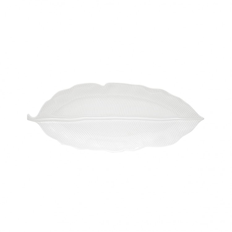 Foglia in porcellana 39×16 cm LEAVES WHITE