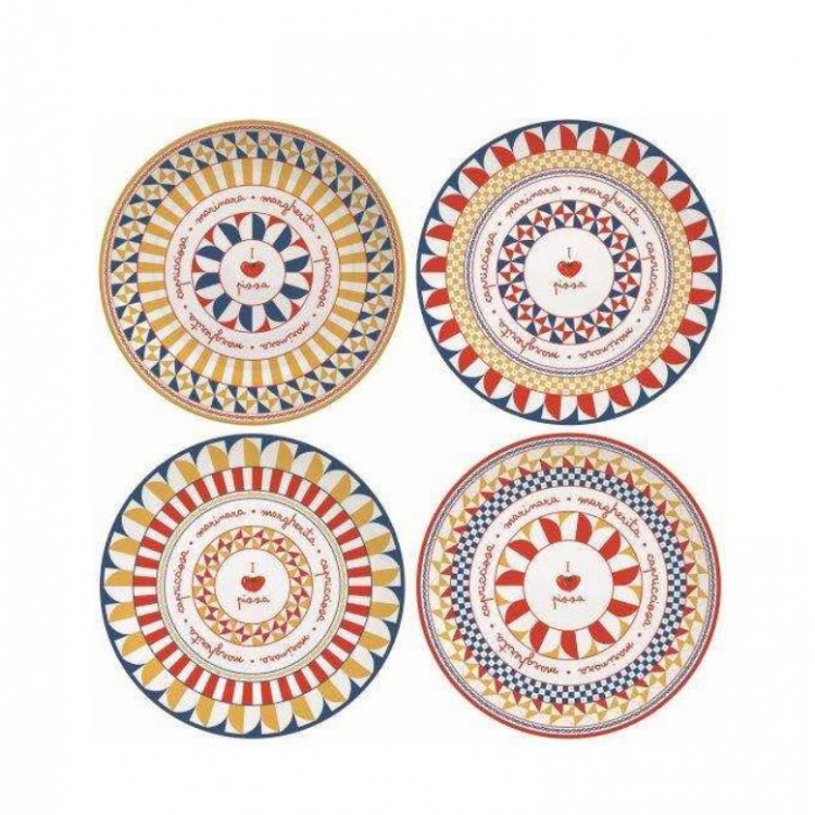 Set 6 Piatti pizza ceramica - I Love Pizza