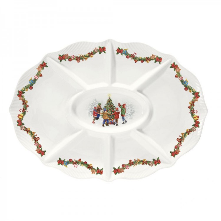 PIATTO A SCOMPARTI OVALE 42X31 CHRISTMAS