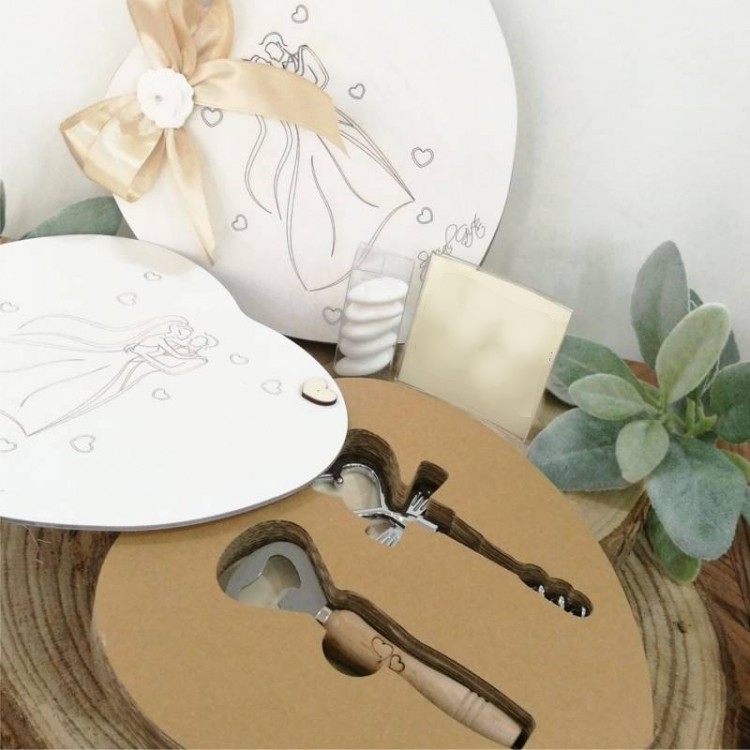 Bomboniera utile matrimonio set cavatappi e apribottiglie