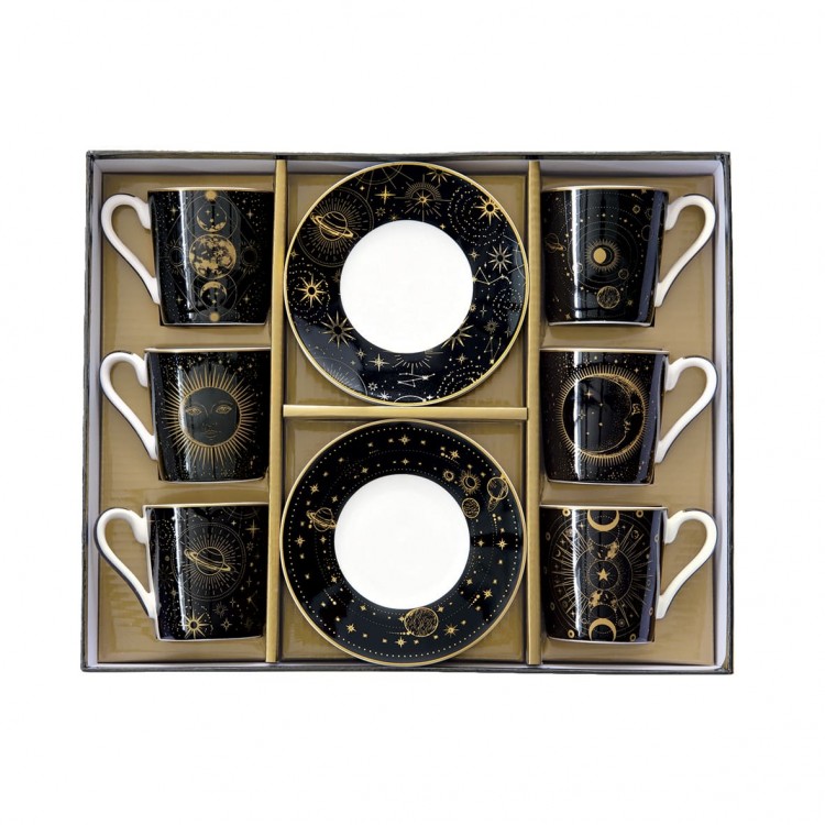 Set 6 tazzine con piattino linea Celestial di Easy Life