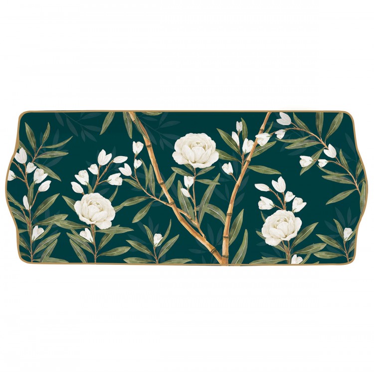 Vassoio in porcellana linea Royal Peonies di Easy Life