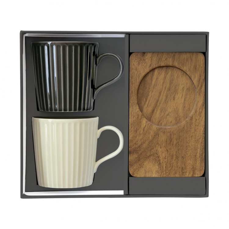 Set 2 mug in porcellana 380 ml linea TAKE A BREAK di Easy Life bianco e nero