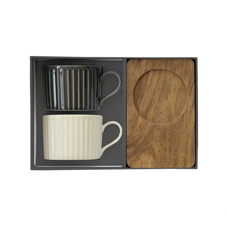 Set 2 mug in porcellana 250 ml linea TAKE A BREAK di Easy Life bianco e nero