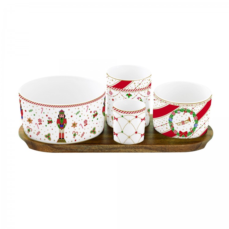 Set aperitivo in porcellana linea Nutcracker Twist di Easy Life