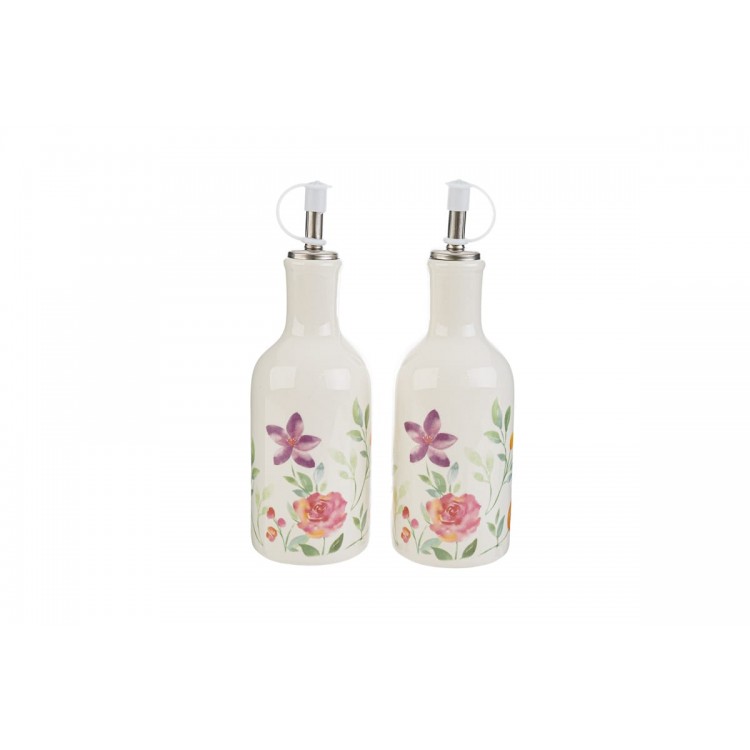 Set olio e aceto in fantasia floreale - Bomboniera utile