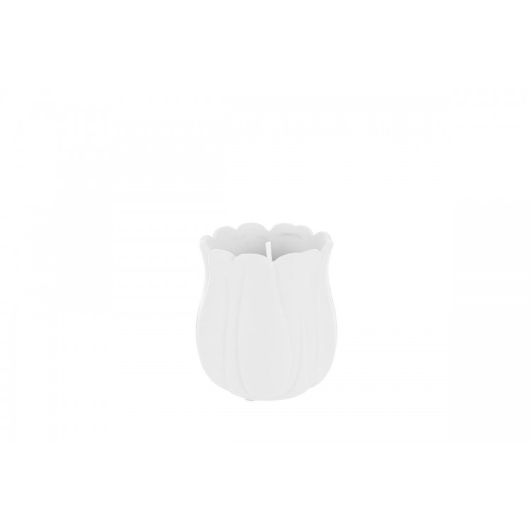 Candela in Vasetto di Ceramica Bianca - Bomboniera Elegante