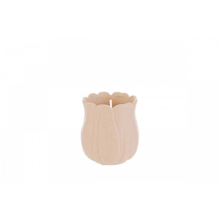 Candela in Vasetto di Ceramica Beige - Bomboniera Elegante