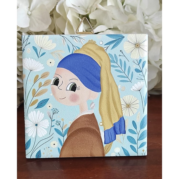 Linea Piccole Opere "Ragazza con l’orecchino di perla" bomboniere solidali a tema arte e pittori