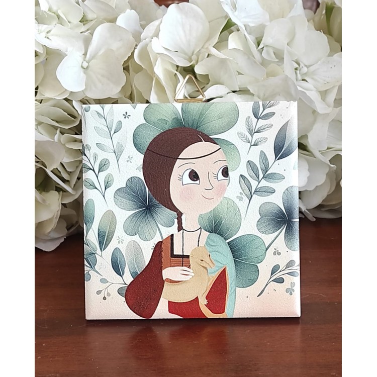 Linea Piccole Opere "Dama con l'ermellino" bomboniere solidali a tema arte e pittori