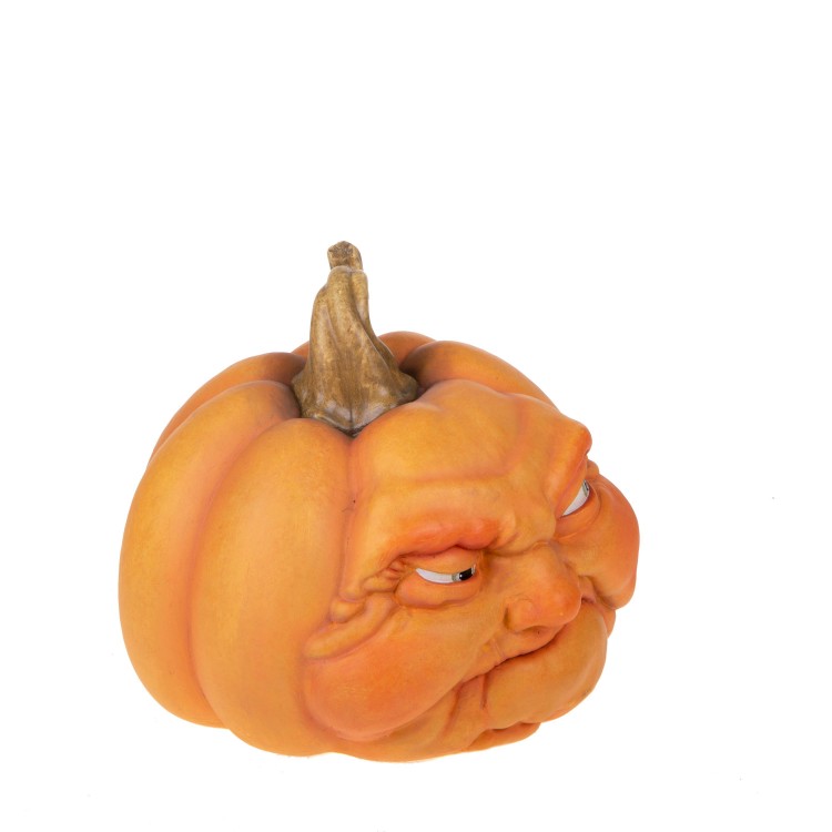 Zucca decorativa con volto simpatico – Arredo autunnale e Halloween