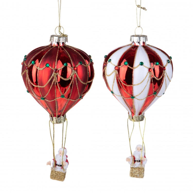 Mongolfiera D.10 cm con Babbo Natale