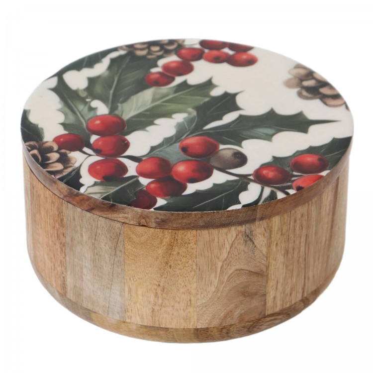 Scatola tonda decorativa Christmas Berry – 20x20x10 cm