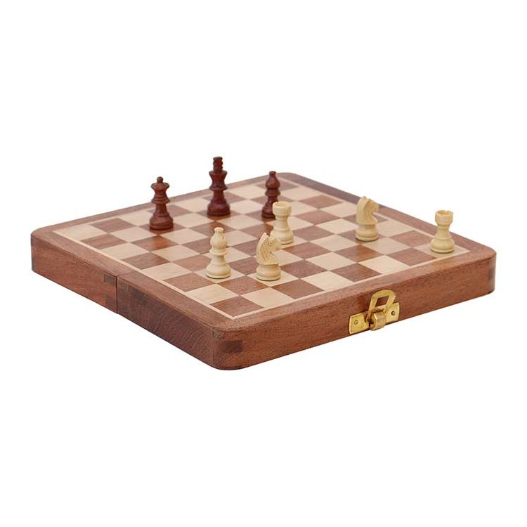 Gioco Scacchi Premium Small in legno – 17,5x17,5x4 cm