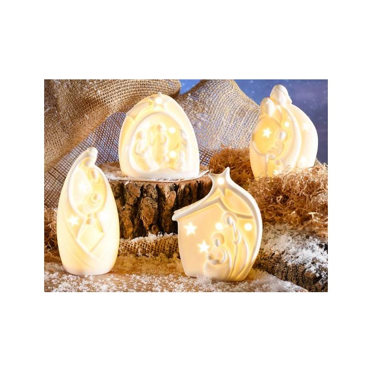 Natività Luminosa in Porcellana – Altezza 12,5 cm 4 modelli assortiti