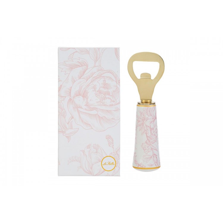 Apribottiglie Dec.Rosa 12Cm C/Astuccio