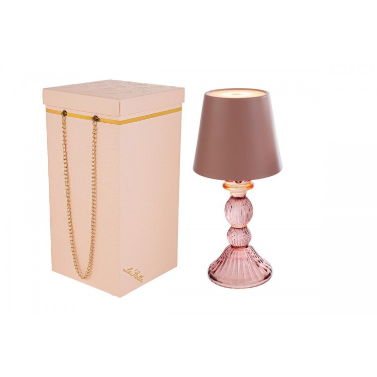 Lampada Drim Vetro Ciliegia D.11Xh.24,5Cm C/Box-Rose