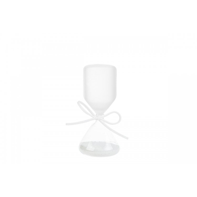Clessidra Vetro Bianca Satinata H.12Cm C/Astuccio