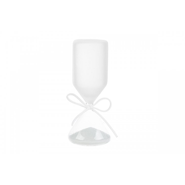 Clessidra Vetro Bianca Satinata H.15Cm C/Astuccio