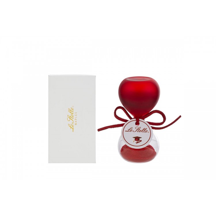 Clessidra Vetro Rosso Satinato H.8Cm C/Astuccio
