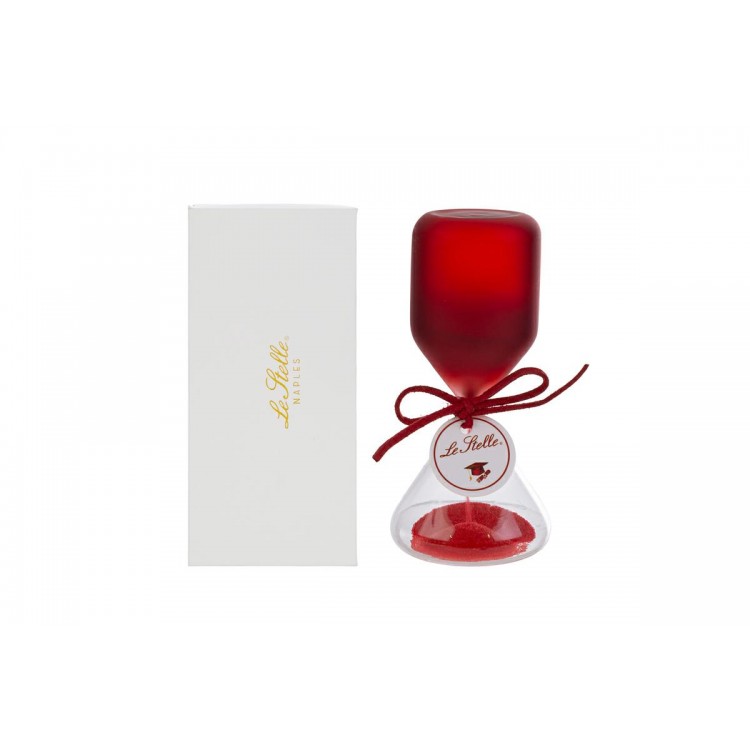 Clessidra Vetro Rosso Satinato H.12Cm C/Astuccio