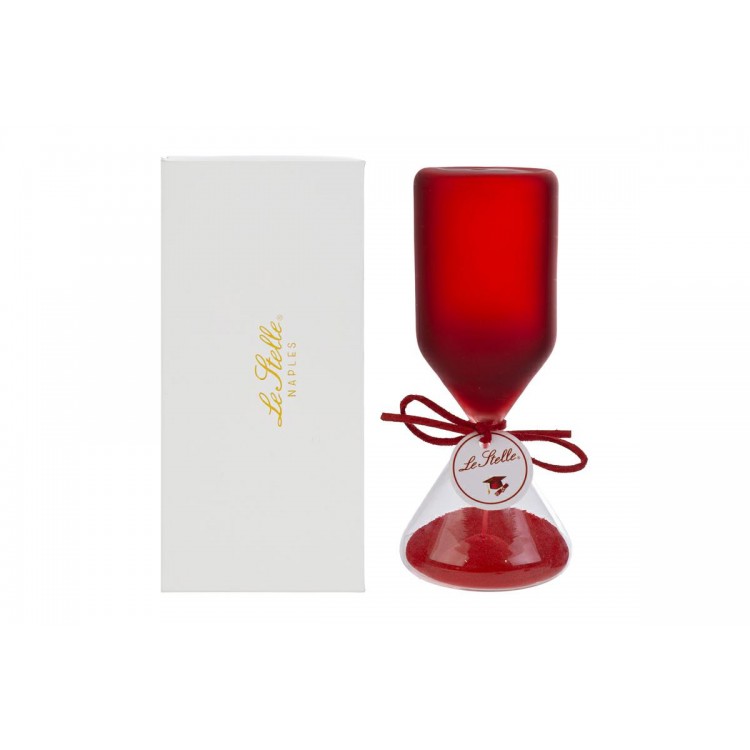Clessidra Vetro Rosso Satinato H.15Cm C/Astuccio
