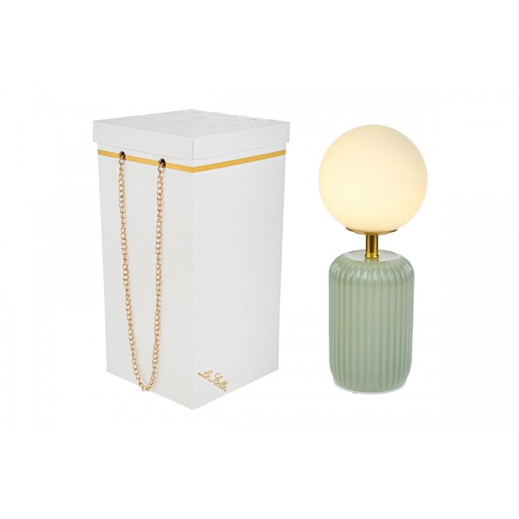 Lampada Vetro Verde D. 10Xh.25Cm C/Box-Rose