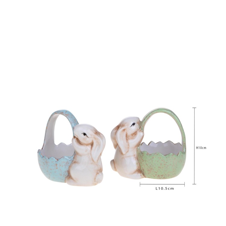 Set 2 Cestini con Coniglio – 10,5xH10 cm