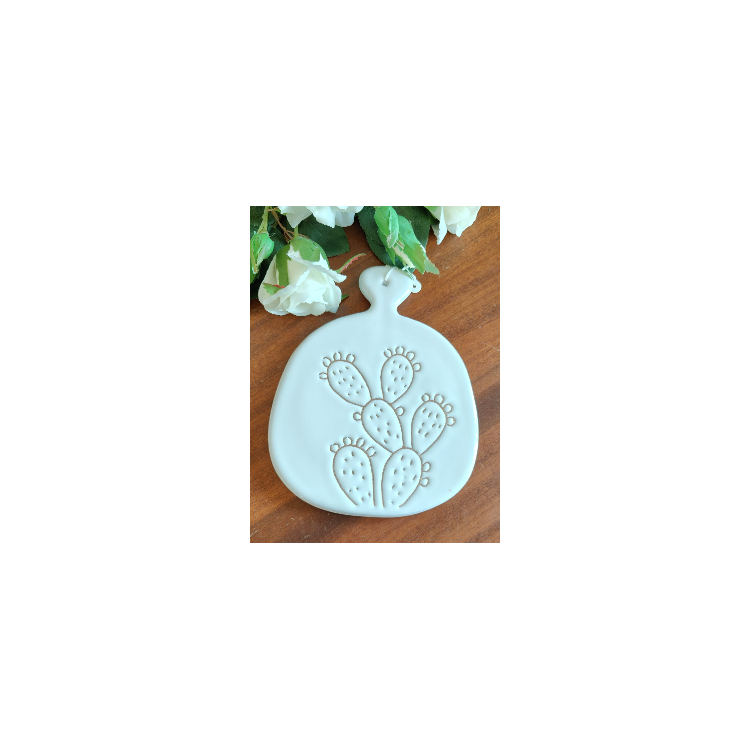 Sottopentola in Ceramica Artigianale Fico d'India Bianco 18x14 cm – Made in Italy
