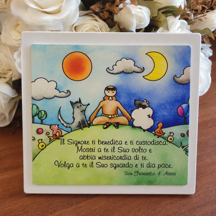 Quadro in Legno San Francesco – articolo solidale cm 20 x 26 in legno a due livelli