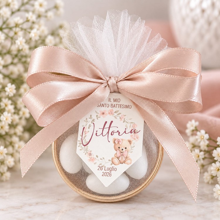 Confettata cerchietto Porta Confetti Segnaposto Battesimo Nascita  Personalizzata