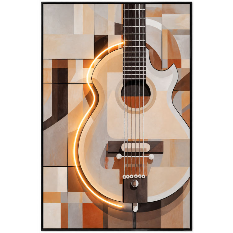 Quadro Chitarra  su Tela - arredo a tema musica – 80 × 120 cm